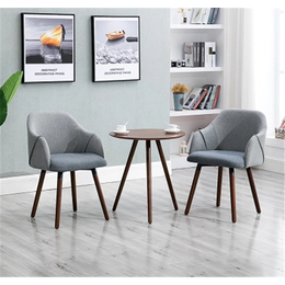 北欧现代简约实木餐椅布艺阳台餐厅桌椅组合咖啡厅靠背扶手书桌椅