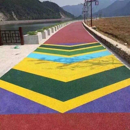 六安彩色防滑路面-温州弘康彩色路面-彩色防滑自行车道