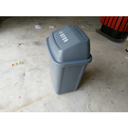 供应灰色弹盖垃圾桶 塑料垃圾箱果皮桶