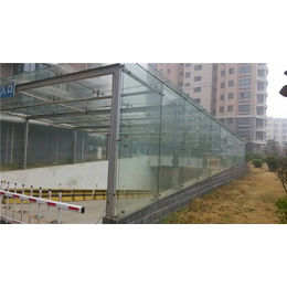 A钢架玻璃地下室入口雨棚,雨棚,南京得力嘉装饰