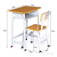 单人学生课桌椅外型美观，结实耐用稳定可靠