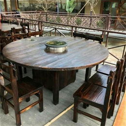 餐厅桌椅组合_碳化木桌椅(在线咨询)_桌椅