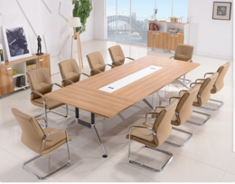 郑州板式会议桌销售时尚简约浅色会议桌出售办公家具以旧换新