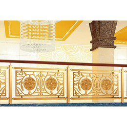 广东酒店别墅楼梯豪装实心铝雕花金色护栏生产厂家