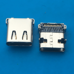 USB沉板母座TYPEC沉板式24P双排贴片四角贴板卧式