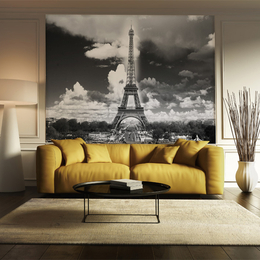 城市印象现代简约巴黎埃菲尔铁塔玄关装饰画建筑竖幅挂画壁画