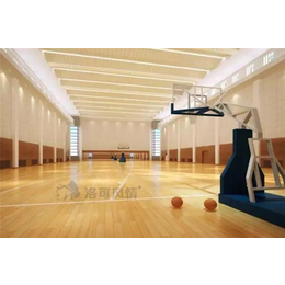 篮球场体育运动木地板_运动木地板_洛可风情运动地板(查看)