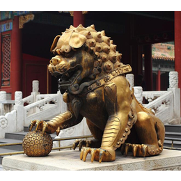 大型故宫铜狮子|怡轩阁雕塑|香港故宫铜狮子