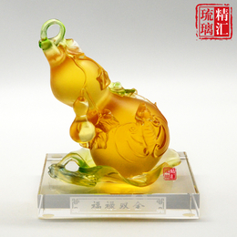 广州琉璃工艺品厂家 琉璃葫芦福禄双全 保险公司礼品定做厂家