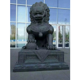 厂家直订_铜狮雕塑_仿古故宫铜狮雕塑制作