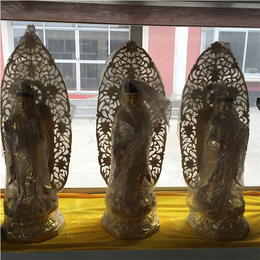 黑龙江彩绘西方三圣铜佛像制作厂家-汇丰铜雕