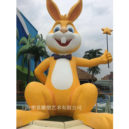 辽宁厂家制作龅牙兔雕塑 彩绘动物园林景观小品批发