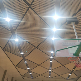 体育馆 篮球馆铝格栅吊顶 白色铝圆管格栅  