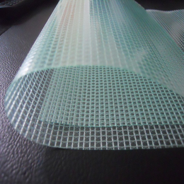 3mm毫米小网格绿色透明PVC夹网布