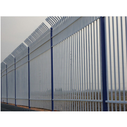蓝白色锌钢护栏现货供应、天津锌钢护栏、河北名梭