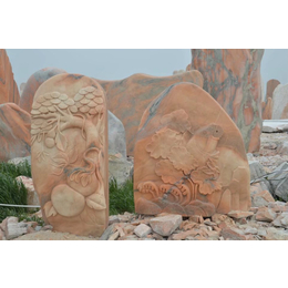 晚霞红园林石雕塑 植物石雕厂家出售 起到了新的艺术效应