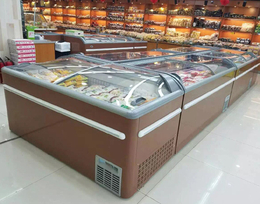 周口海鲜冷冻柜驻马店超市组合岛柜商用卧式冰柜丸子速冻柜