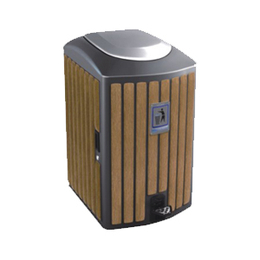 英奇利户外分类广告钢木垃圾桶不锈钢果皮箱YQL-D31901