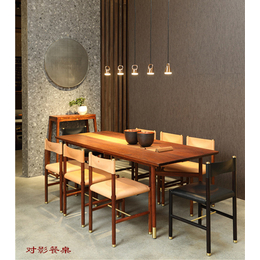 烟台阅梨新中式家具-烟台新中式餐厅装修效果图