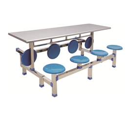 HL-A19118八位不锈钢圆凳连体餐桌