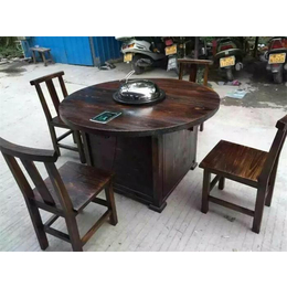 餐饮店桌椅组、炭烧碳化桌椅(在线咨询)、桌椅