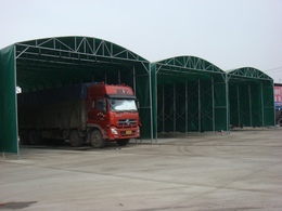 南京推拉电动篷 带滑轮弧形遮阳蓬 工厂放材料活动仓库棚子