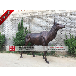 麋鹿铜雕制作-江苏麋鹿-艾品雕塑