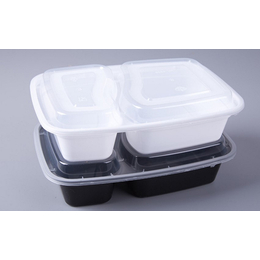 一次性两格白色餐盒白色快餐盒白色打包盒瑞翔塑业