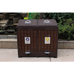厂家* 环保垃圾箱 果皮箱 自然钢木 量大优惠