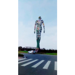 上海大型不锈钢镂空人物雕塑 城市*性彩绘人物景观图