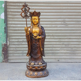 汇丰铜雕_大型佛像雕塑摆件纯铜立地藏王菩萨