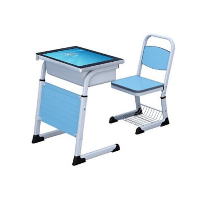 单人C型单层套管升降液晶显示屏课桌椅