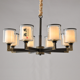 全铜新中式吊灯 客厅灯现代简约卧室餐厅轻奢中国风灯具