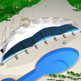 游泳池膜结构景观篷游泳池遮阳蓬膜结构张拉膜休闲小品设计缩略图