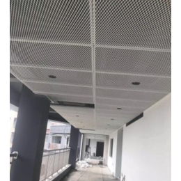 南京学校装饰铝合金拉伸网格板吊顶-菱形网板-鱼鳞型网格天花板