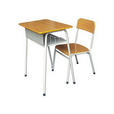 大学生单人广式弯管单层固定课桌椅