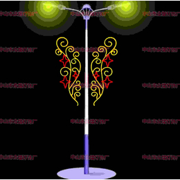 LED图案灯 节庆装饰灯 LED灯杆双中国结造型灯