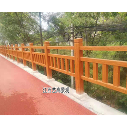 福建仿木围栏福州河道护栏安装 厦门水泥仿木栏杆模具厂家生产