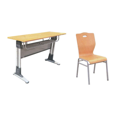 中小学双人双柱单层固定课桌椅