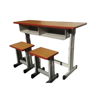 中小学双人单柱单层套管升降课桌凳