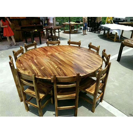快餐店实木碳化桌椅-碳化家具桌椅-安徽碳化桌椅