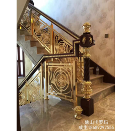 立体感满满的3D全浮雕铜艺楼梯扶手订做价格