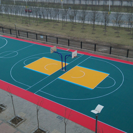奥茵塑胶篮球场塑胶地面网球场施工安装丙稀酸地胶环保