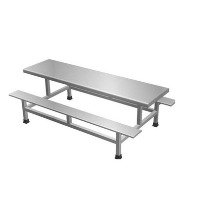 6位不锈钢固定条凳餐桌