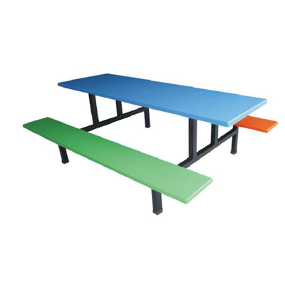 10位玻璃钢固定条凳餐桌