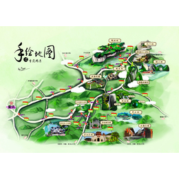 杭州卡通地图设计动漫导览图设计酒店景区卡通地图设