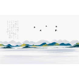 新中式水墨国画抽象山水瓷板挂画