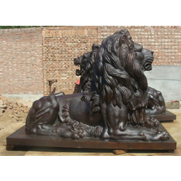 江苏门口铜狮子雕塑-怡轩阁铜工艺品