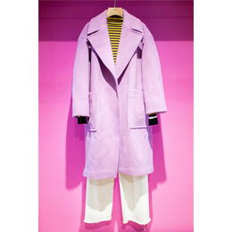 2019双面羊绒大衣折扣女装批发粉色中长款修身双面呢外套