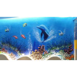 白鹿文化墙绘湾流汇游泳馆3D彩绘缩略图